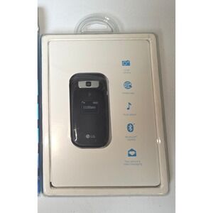 New AT&T LG B470 Prepaid Unlimited Talk & Text Flip Phone Black No Contract NOTE